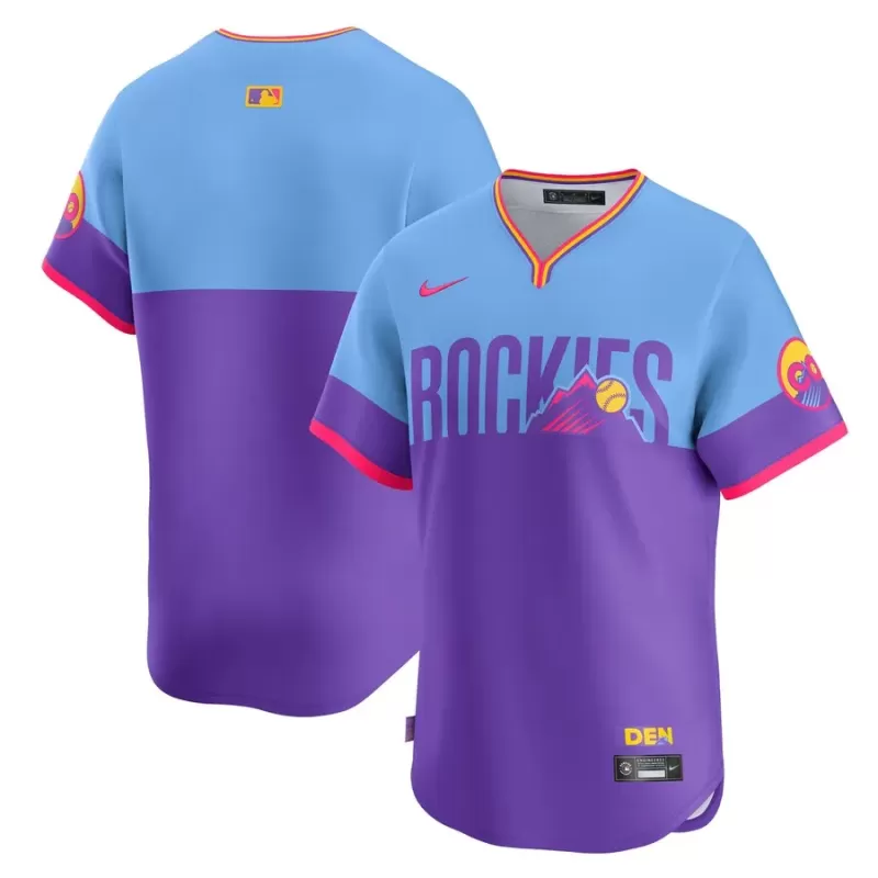 Men's Colorado Rockies Nike Purple/Light Blue 2025 City Connect Limited Jersey Men's Colorado Rockies Nike Purple/Light Blue 2025 City Connect Limited Jersey