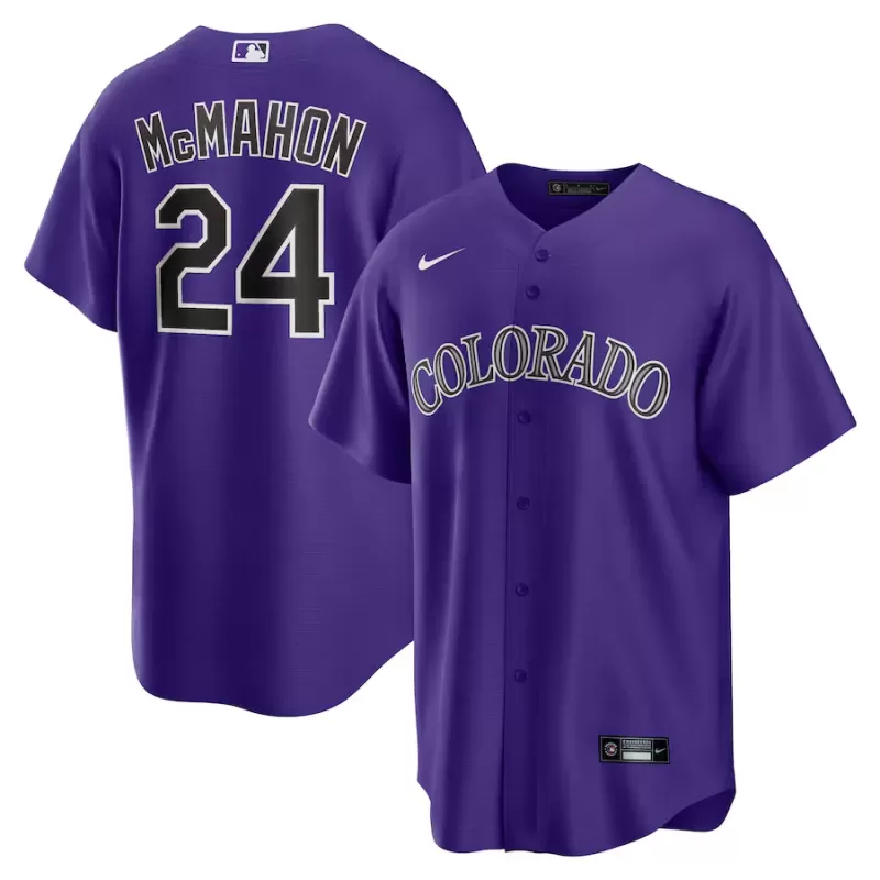 Men's Colorado Rockies Ryan McMahon Nike Purple Alternate Replica Player Jersey Men's Colorado Rockies Ryan McMahon Nike Purple Alternate Replica Player Jersey