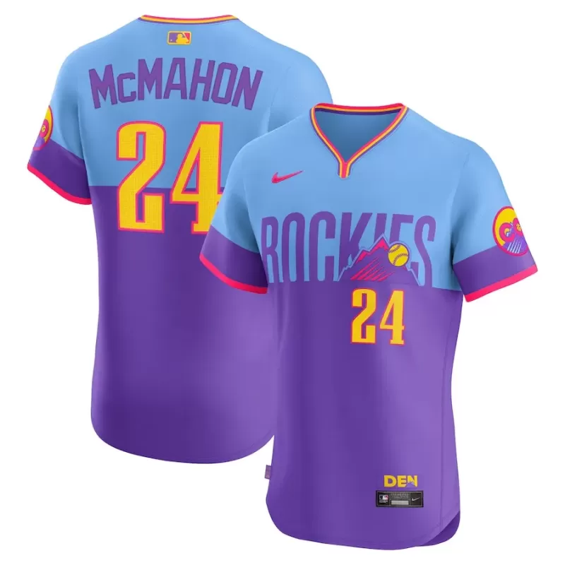 Men's Colorado Rockies Ryan McMahon Nike Purple/Light Blue 2025 City Connect Elite Player Jersey Men's Colorado Rockies Ryan McMahon Nike Purple/Light Blue 2025 City Connect Elite Player Jersey