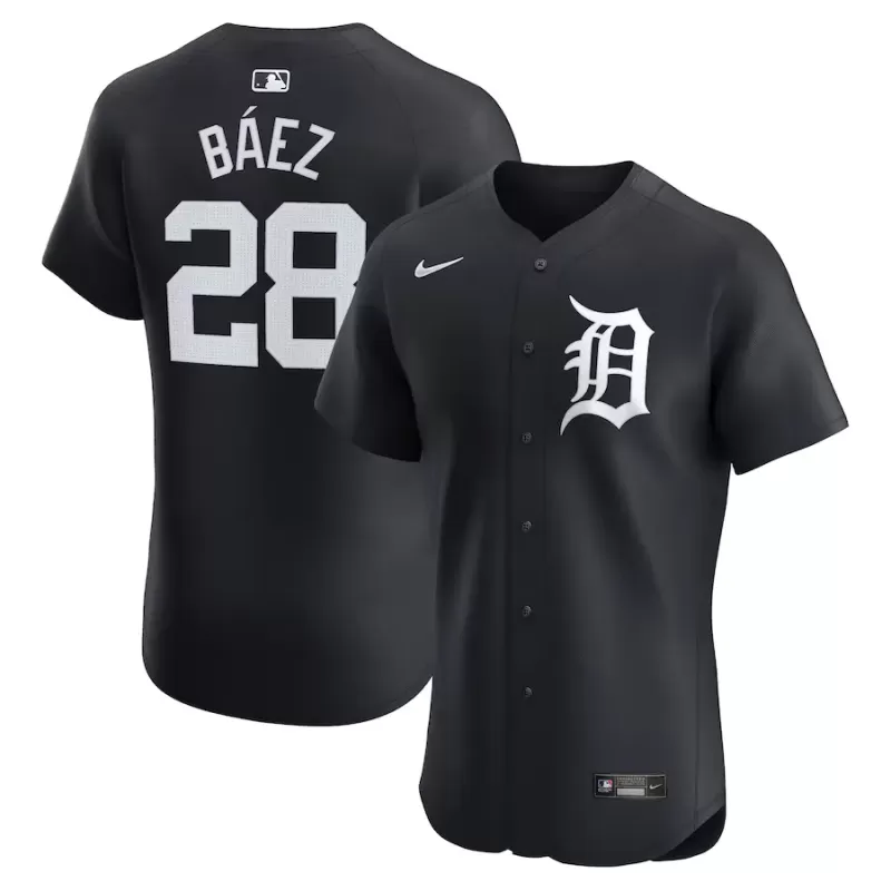 Men's Detroit Tigers Javier Baez Nike Navy Alternate Elite Player Jersey Men's Detroit Tigers Javier Baez Nike Navy Alternate Elite Player Jersey
