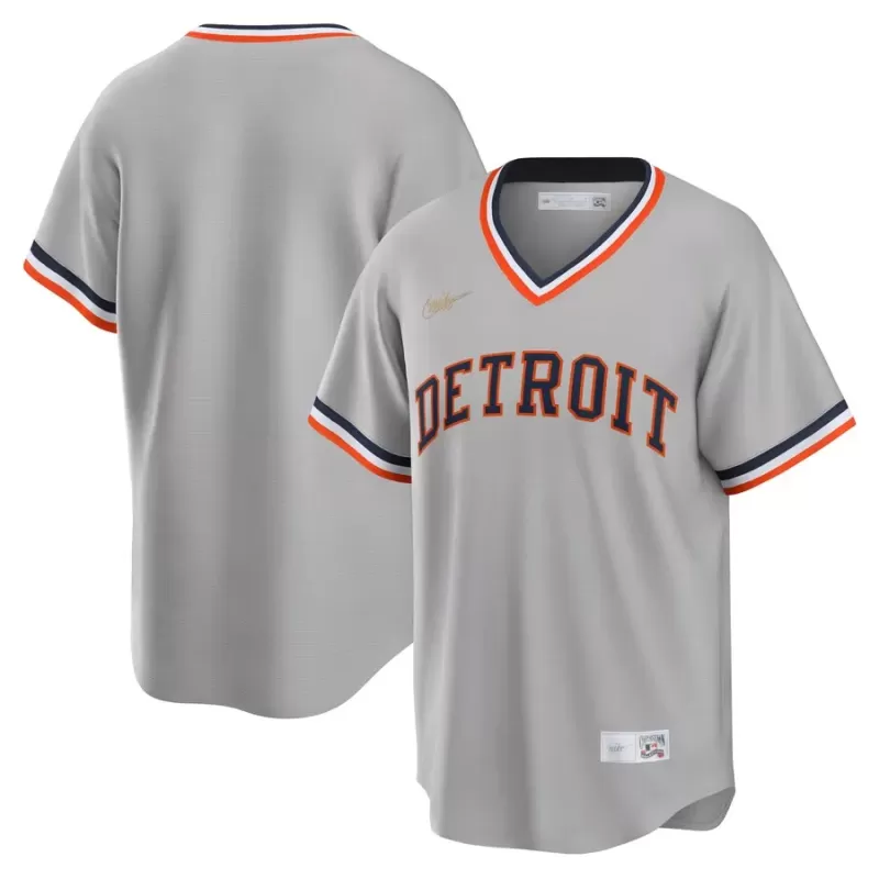 Men's Detroit Tigers Nike Gray Road Cooperstown Collection Team Jersey Men's Detroit Tigers Nike Gray Road Cooperstown Collection Team Jersey