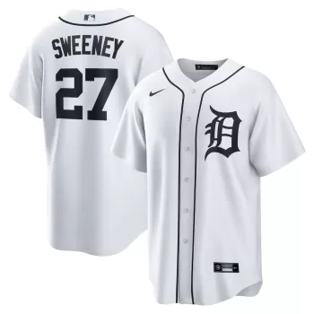 Men's Detroit Tigers Trey Sweeney Nike White Home Replica Jersey Men's Detroit Tigers Trey Sweeney Nike White Home Replica Jersey
