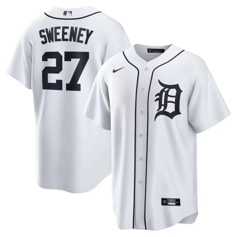 Men's Detroit Tigers Trey Sweeney Nike White Home Replica Jersey Men's Detroit Tigers Trey Sweeney Nike White Home Replica Jersey