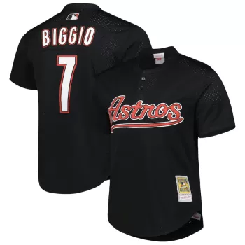 Men's Houston Astros Craig Biggio Mitchell & Ness Black Cooperstown Collection Mesh Batting Practice Jersey Men's Houston Astros Craig Biggio Mitchell & Ness Black Cooperstown Collection Mesh Batting Practice Jersey