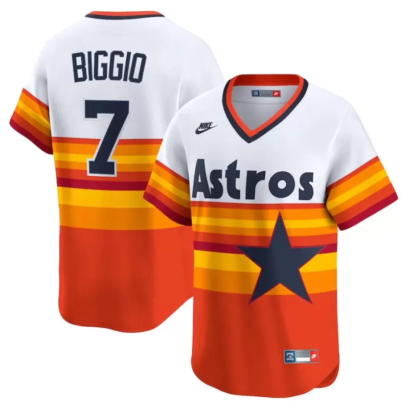 Men's Houston Astros Craig Biggio Nike White Throwback Cooperstown Collection Limited Player Jersey Men's Houston Astros Craig Biggio Nike White Throwback Cooperstown Collection Limited Player Jersey