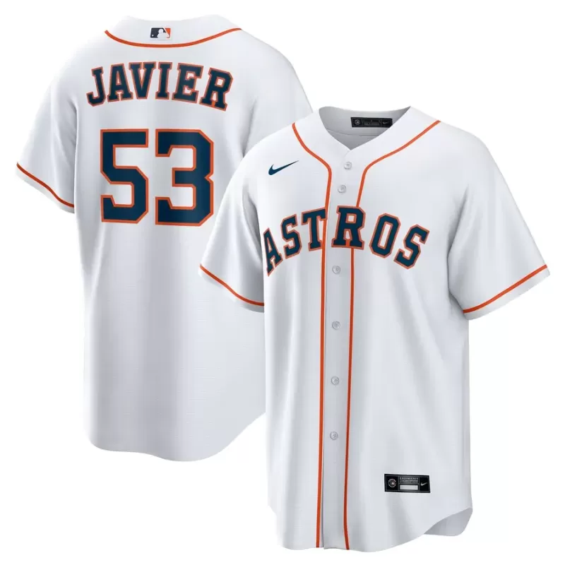 Men's Houston Astros Cristian Javier Nike White Home Replica Jersey Men's Houston Astros Cristian Javier Nike White Home Replica Jersey