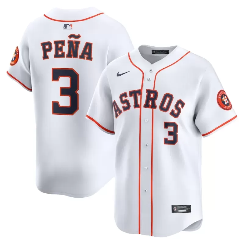 Men's Houston Astros Jeremy Peña Nike White Home Limited Player Jersey Men's Houston Astros Jeremy Peña Nike White Home Limited Player Jersey