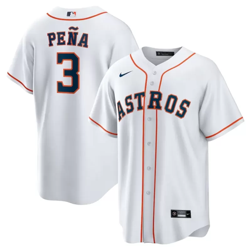 Men's Houston Astros Jeremy Peña Nike White Home Replica Jersey Men's Houston Astros Jeremy Peña Nike White Home Replica Jersey