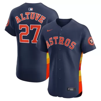Men's Houston Astros Jose Altuve Nike Navy Alternate 2 Elite Player Jersey