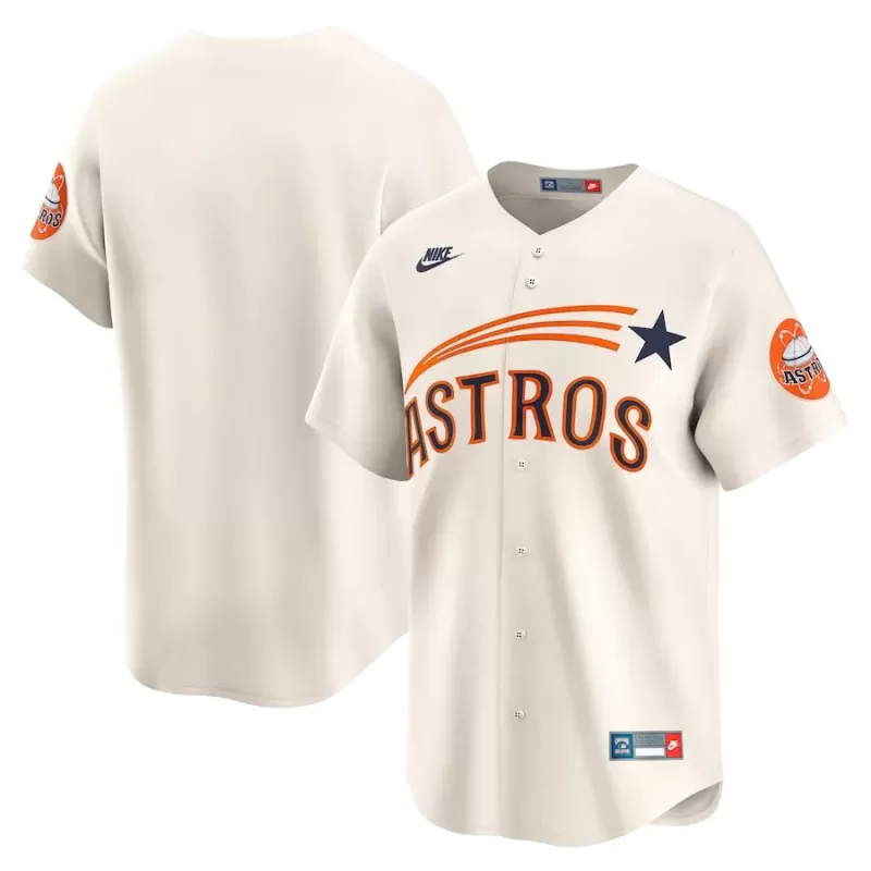 Men's Houston Astros Nike Cream Cooperstown Collection Limited Jersey Men's Houston Astros Nike Cream Cooperstown Collection Limited Jersey