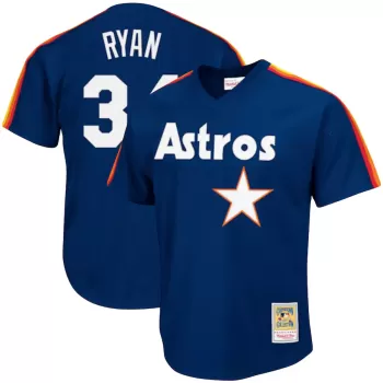 Men's Houston Astros Nolan Ryan Mitchell & Ness Navy Cooperstown Collection Big & Tall Mesh Batting Practice Jersey Men's Houston Astros Nolan Ryan Mitchell & Ness Navy Cooperstown Collection Big & Tall Mesh Batting Practice Jersey