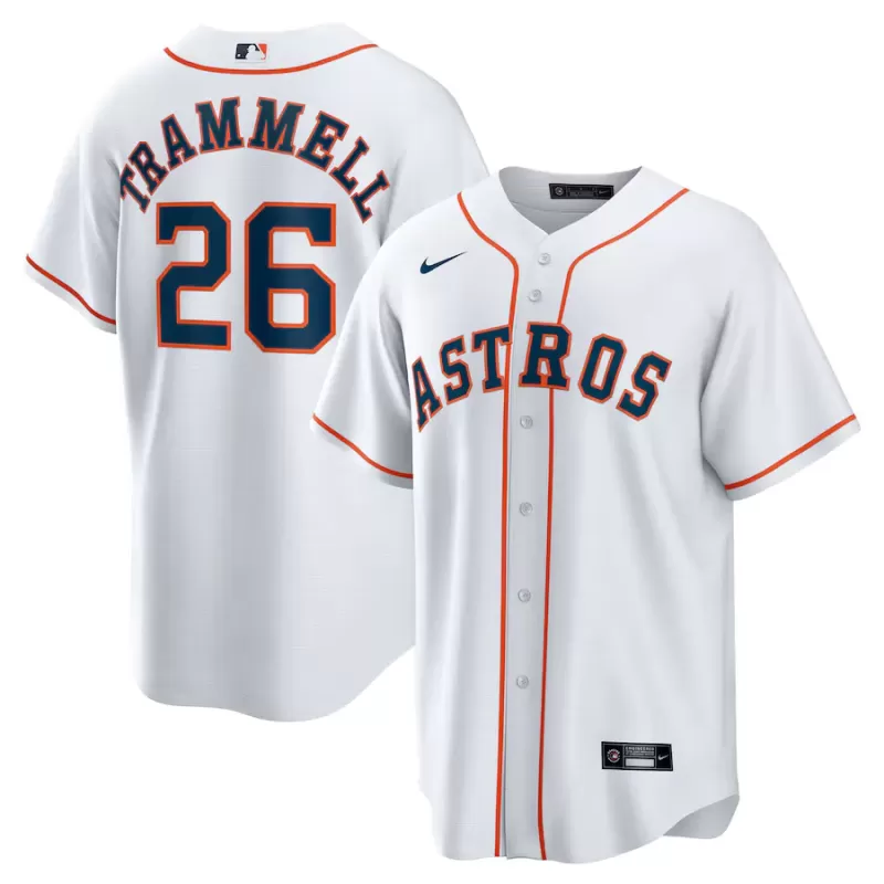 Men's Houston Astros Taylor Trammell Nike White Home Replica Jersey Men's Houston Astros Taylor Trammell Nike White Home Replica Jersey