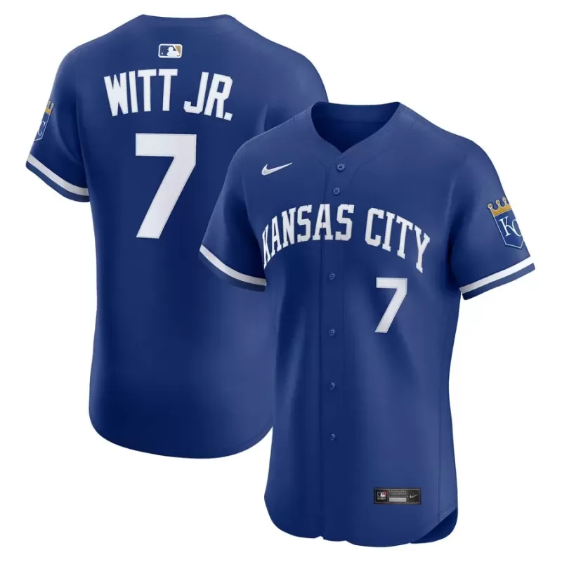 Men's Kansas City Royals Bobby Witt Jr. Nike Royal Alternate 2 Elite Player Jersey Men's Kansas City Royals Bobby Witt Jr. Nike Royal Alternate 2 Elite Player Jersey