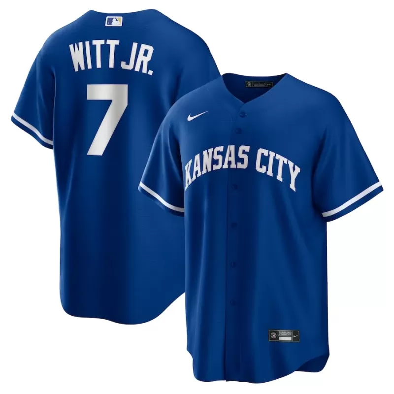 Men's Kansas City Royals Bobby Witt Jr. Nike Rush Blue Alternate 2 Replica Jersey Men's Kansas City Royals Bobby Witt Jr. Nike Rush Blue Alternate 2 Replica Jersey