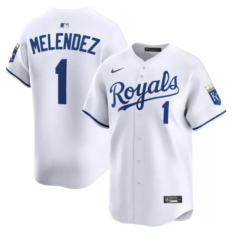 Men's Kansas City Royals MJ Melendez Nike White Home Limited Player Jersey Men's Kansas City Royals MJ Melendez Nike White Home Limited Player Jersey