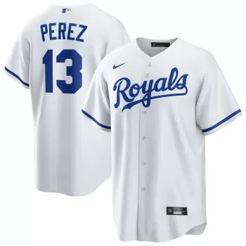 Men's Kansas City Royals Salvador Perez Nike White Home Replica Player Jersey Men's Kansas City Royals Salvador Perez Nike White Home Replica Player Jersey
