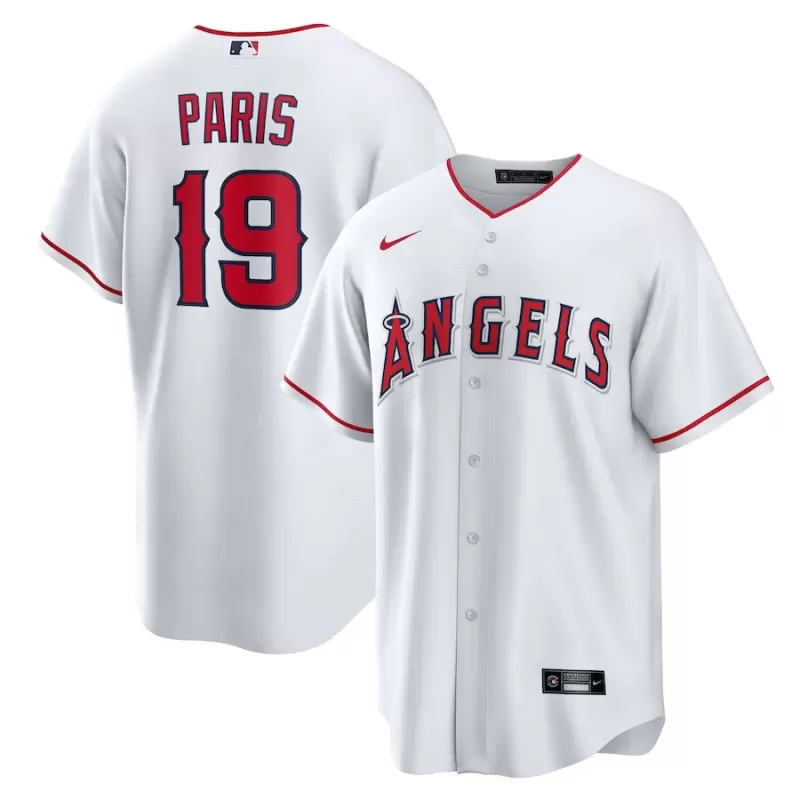 Men's Los Angeles Angels Kyren Paris Nike White Home Replica Jersey Men's Los Angeles Angels Kyren Paris Nike White Home Replica Jersey