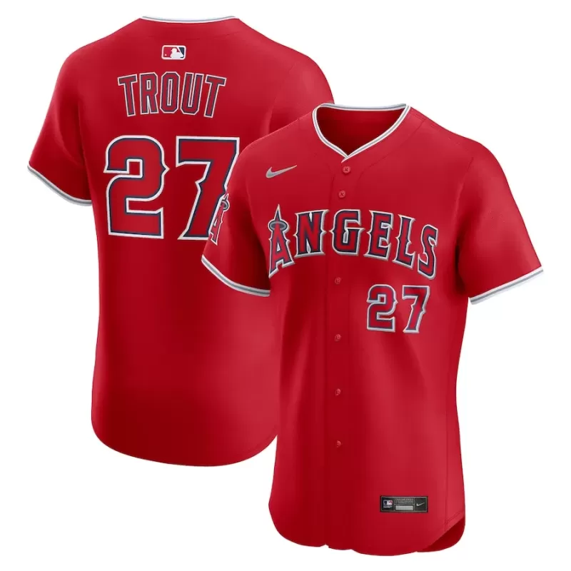 Men's Los Angeles Angels Mike Trout Nike Red Alternate Elite Jersey Men's Los Angeles Angels Mike Trout Nike Red Alternate Elite Jersey