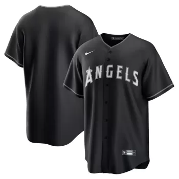 Men's Los Angeles Angels Nike Black Lights Out Replica Jersey