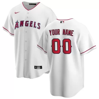 Men's Los Angeles Angels Nike White Home Replica Custom Jersey Men's Los Angeles Angels Nike White Home Replica Custom Jersey