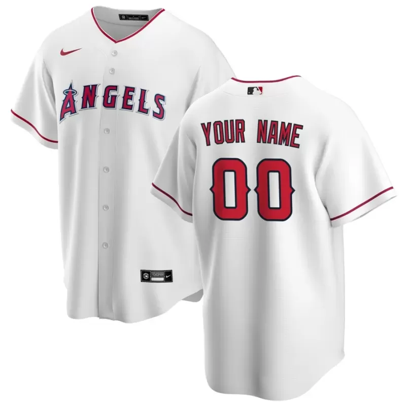 Men's Los Angeles Angels Nike White Home Replica Custom Jersey Men's Los Angeles Angels Nike White Home Replica Custom Jersey