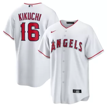 Men's Los Angeles Angels Yusei Kikuchi Nike White Home Replica Jersey