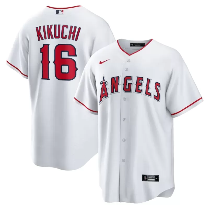 Men's Los Angeles Angels Yusei Kikuchi Nike White Home Replica Jersey Men's Los Angeles Angels Yusei Kikuchi Nike White Home Replica Jersey