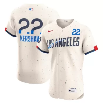 Men's Los Angeles Dodgers Clayton Kershaw Nike Cream City Connect Elite Jersey Men's Los Angeles Dodgers Clayton Kershaw Nike Cream City Connect Elite Jersey