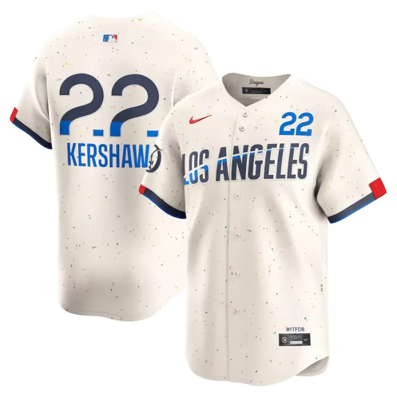 Men's Los Angeles Dodgers Clayton Kershaw Nike Cream City Connect Limited Player Jersey Men's Los Angeles Dodgers Clayton Kershaw Nike Cream City Connect Limited Player Jersey