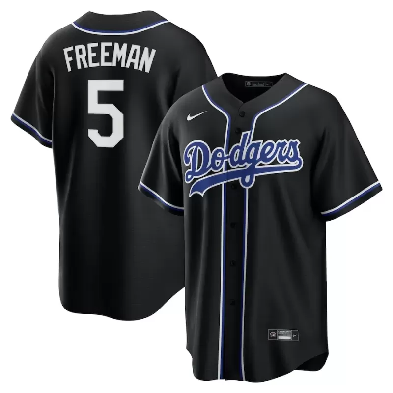 Men's Los Angeles Dodgers Freddie Freeman Nike Black Lights Out Replica Player Jersey Men's Los Angeles Dodgers Freddie Freeman Nike Black Lights Out Replica Player Jersey