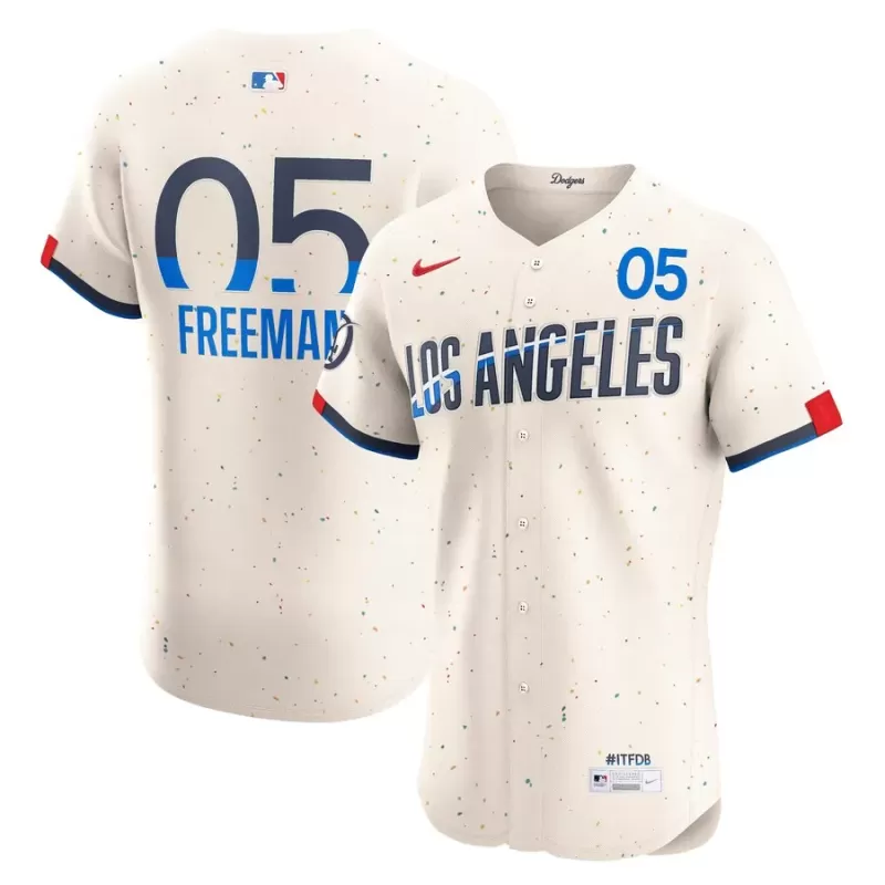 Men's Los Angeles Dodgers Freddie Freeman Nike Cream City Connect Elite Jersey Men's Los Angeles Dodgers Freddie Freeman Nike Cream City Connect Elite Jersey