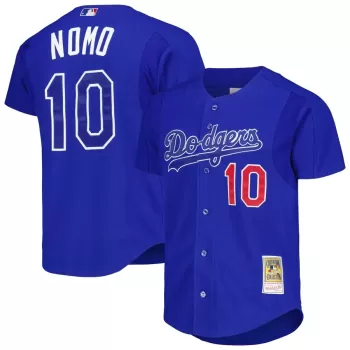 Men's Los Angeles Dodgers Hideo Nomo Mitchell & Ness Royal Cooperstown Collection 2004 Batting Practice Jersey Men's Los Angeles Dodgers Hideo Nomo Mitchell & Ness Royal Cooperstown Collection 2004 Batting Practice Jersey