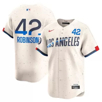 Men's Los Angeles Dodgers Jackie Robinson Nike Cream City Connect Limited Player Jersey Men's Los Angeles Dodgers Jackie Robinson Nike Cream City Connect Limited Player Jersey