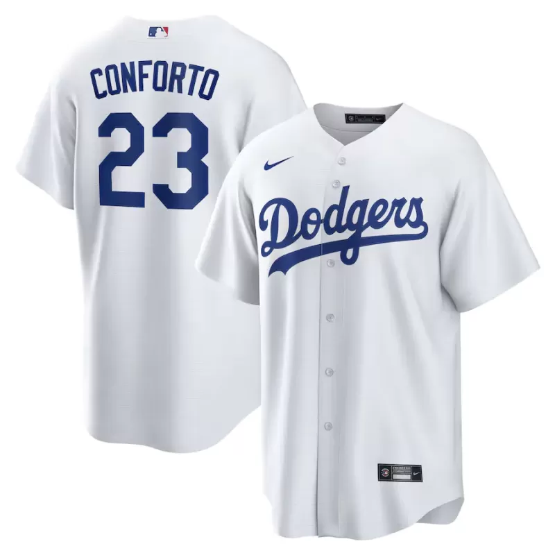 Men's Los Angeles Dodgers Michael Conforto Nike White Home Replica Jersey Men's Los Angeles Dodgers Michael Conforto Nike White Home Replica Jersey