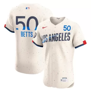 Men's Los Angeles Dodgers Mookie Betts Nike Cream City Connect Elite Jersey Men's Los Angeles Dodgers Mookie Betts Nike Cream City Connect Elite Jersey