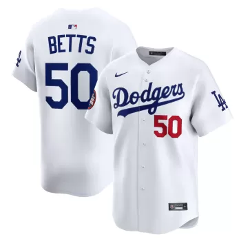 Men's Los Angeles Dodgers Mookie Betts Nike White 2025 MLB World Tour: Tokyo Series Home Limited Player Jersey Men's Los Angeles Dodgers Mookie Betts Nike White 2025 MLB World Tour: Tokyo Series Home Limited Player Jersey