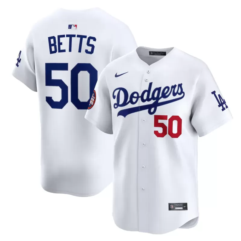 Men's Los Angeles Dodgers Mookie Betts Nike White 2025 MLB World Tour: Tokyo Series Home Limited Player Jersey Men's Los Angeles Dodgers Mookie Betts Nike White 2025 MLB World Tour: Tokyo Series Home Limited Player Jersey