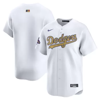 Men's Los Angeles Dodgers Nike White 2025 Gold Collection Limited Jersey Men's Los Angeles Dodgers Nike White 2025 Gold Collection Limited Jersey