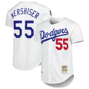 Men's Los Angeles Dodgers Orel Hershiser Mitchell & Ness White Cooperstown Collection Authentic Jersey Men's Los Angeles Dodgers Orel Hershiser Mitchell & Ness White Cooperstown Collection Authentic Jersey