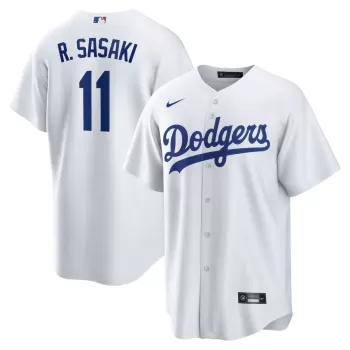 Men's Los Angeles Dodgers Rōki Sasaki Nike White Home Replica Jersey Men's Los Angeles Dodgers Rōki Sasaki Nike White Home Replica Jersey