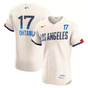 Men's Los Angeles Dodgers Shohei Ohtani Nike Cream City Connect Elite Jersey Men's Los Angeles Dodgers Shohei Ohtani Nike Cream City Connect Elite Jersey