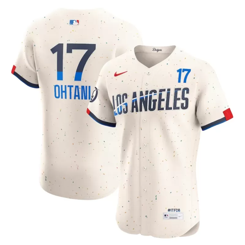 Men's Los Angeles Dodgers Shohei Ohtani Nike Cream City Connect Elite Jersey Men's Los Angeles Dodgers Shohei Ohtani Nike Cream City Connect Elite Jersey