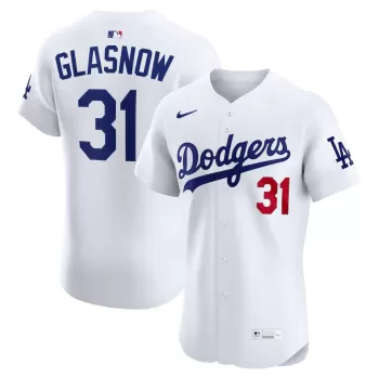Men's Los Angeles Dodgers Tyler Glasnow Nike White Home Elite Jersey Men's Los Angeles Dodgers Tyler Glasnow Nike White Home Elite Jersey