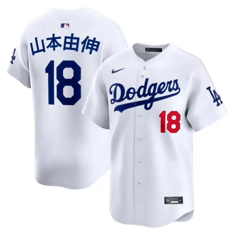 Men's Los Angeles Dodgers Yoshinobu Yamamoto Nike White Home Kanji Limited Jersey Men's Los Angeles Dodgers Yoshinobu Yamamoto Nike White Home Kanji Limited Jersey