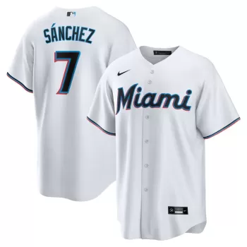 Men's Miami Marlins Jesús Sánchez Nike White Home Replica Player Jersey Men's Miami Marlins Jesús Sánchez Nike White Home Replica Player Jersey