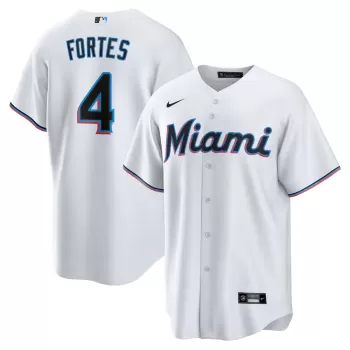 Men's Miami Marlins Nick Fortes Nike White Home Replica Jersey Men's Miami Marlins Nick Fortes Nike White Home Replica Jersey