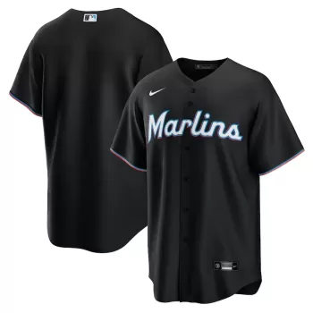 Men's Miami Marlins Nike Black Alternate Replica Jersey Men's Miami Marlins Nike Black Alternate Replica Jersey
