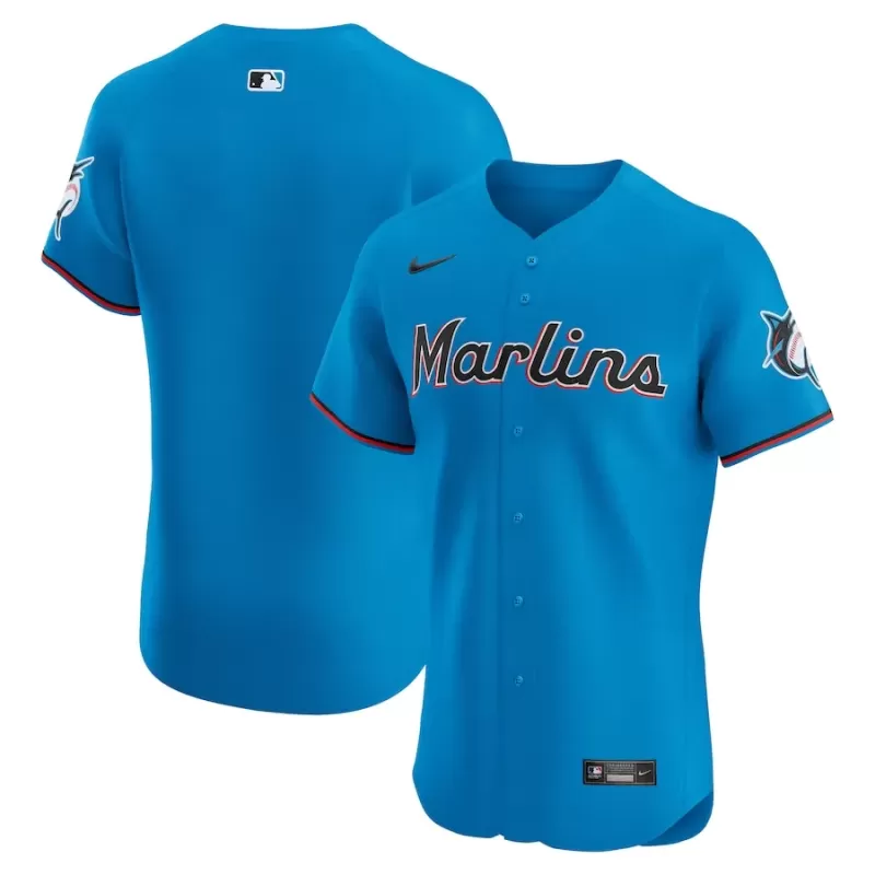 Men's Miami Marlins Nike Blue Alternate 2 Elite Jersey Men's Miami Marlins Nike Blue Alternate 2 Elite Jersey
