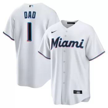 Men's Miami Marlins Nike White #1 Dad Home Replica Jersey Men's Miami Marlins Nike White #1 Dad Home Replica Jersey