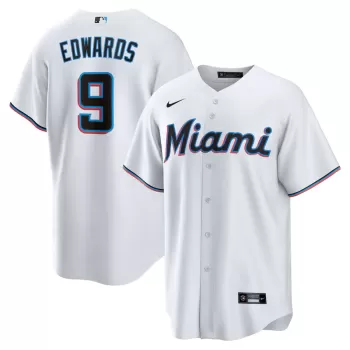 Men's Miami Marlins Xavier Edwards Nike White Home Replica Jersey Men's Miami Marlins Xavier Edwards Nike White Home Replica Jersey